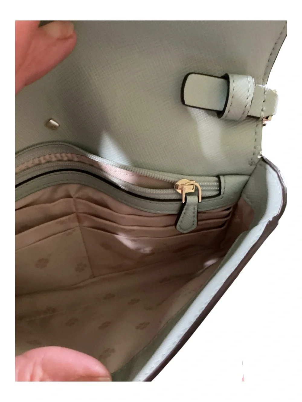 kate spade Mint and Red Two-Tone Crossbody with Cream Card Wallet